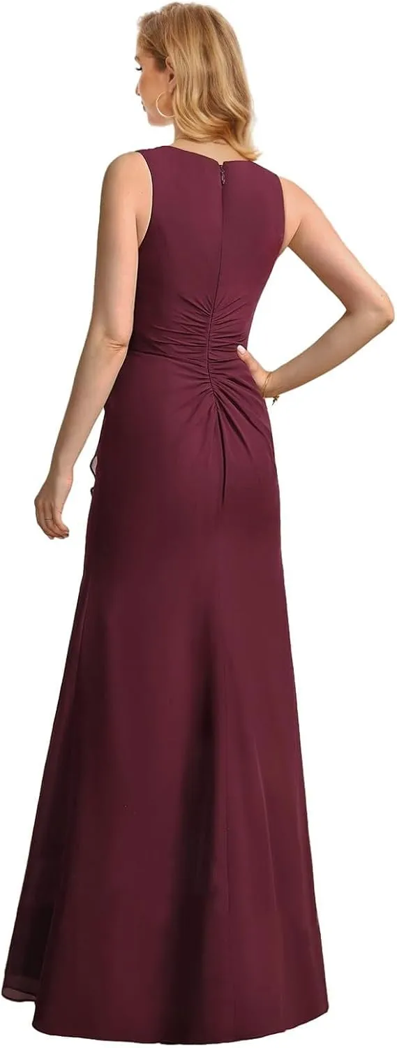 2 Pieces Mother of TheBride Dresses Wedding Long Dress with Jacket and Chiffon Evening Gown