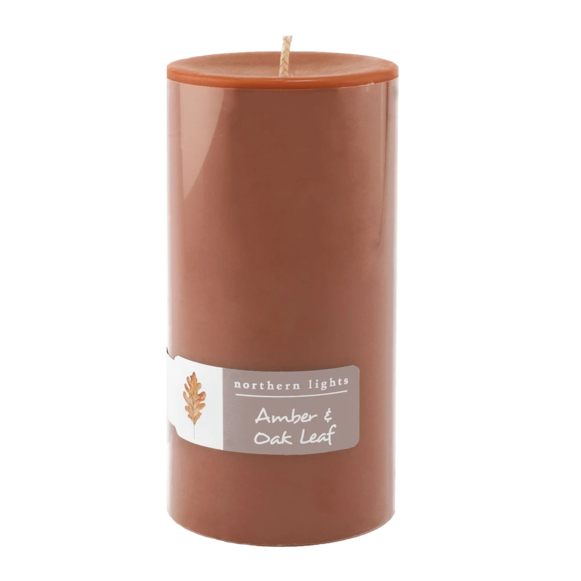 3x6 Pillar - Amber & Oak Leaf