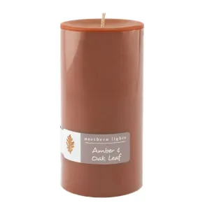 3x6 Pillar - Amber & Oak Leaf