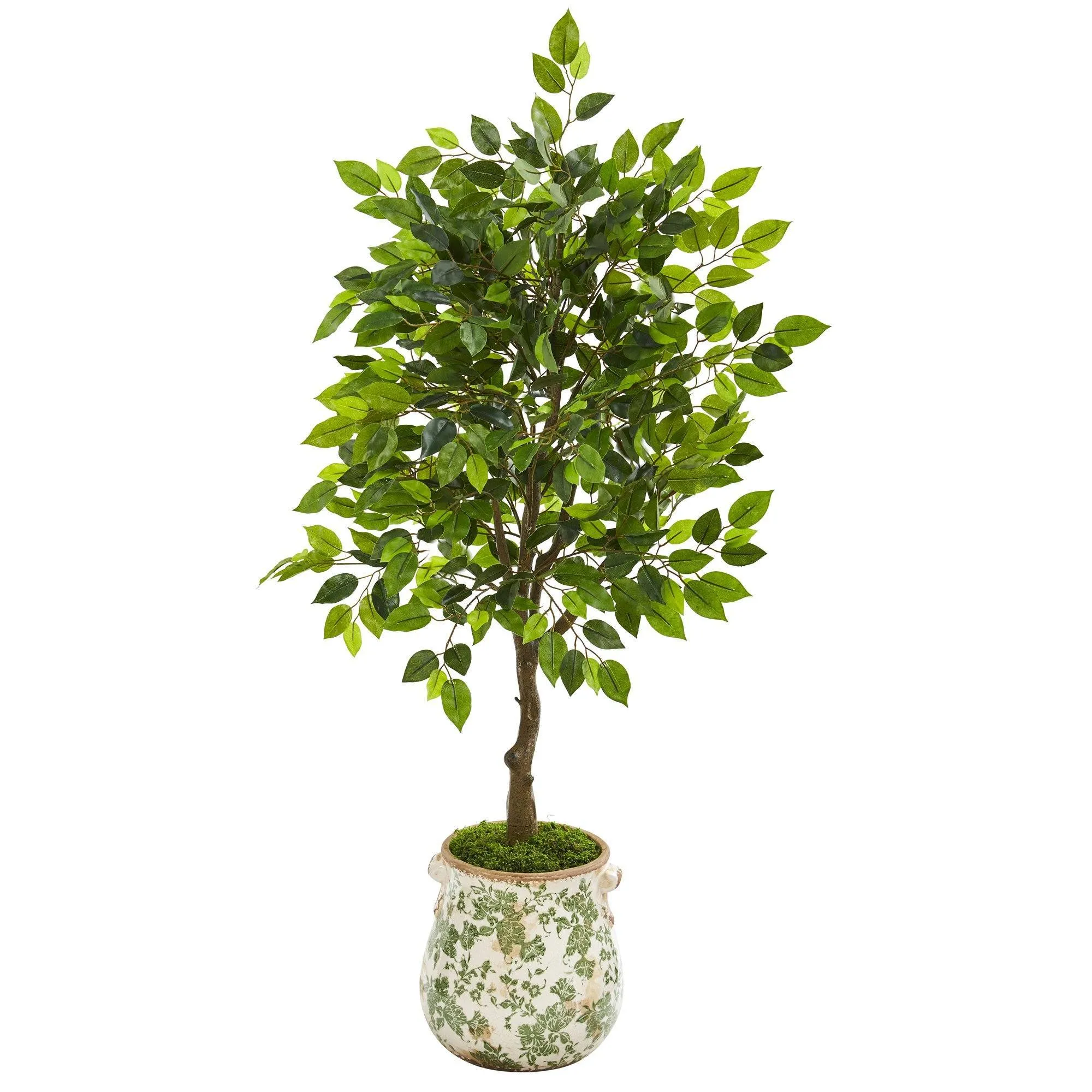 40” Mini Ficus Artificial Tree in Floral Planter