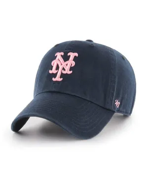 47 New York Mets Clean Up Baseball Cap, Navy/Pink