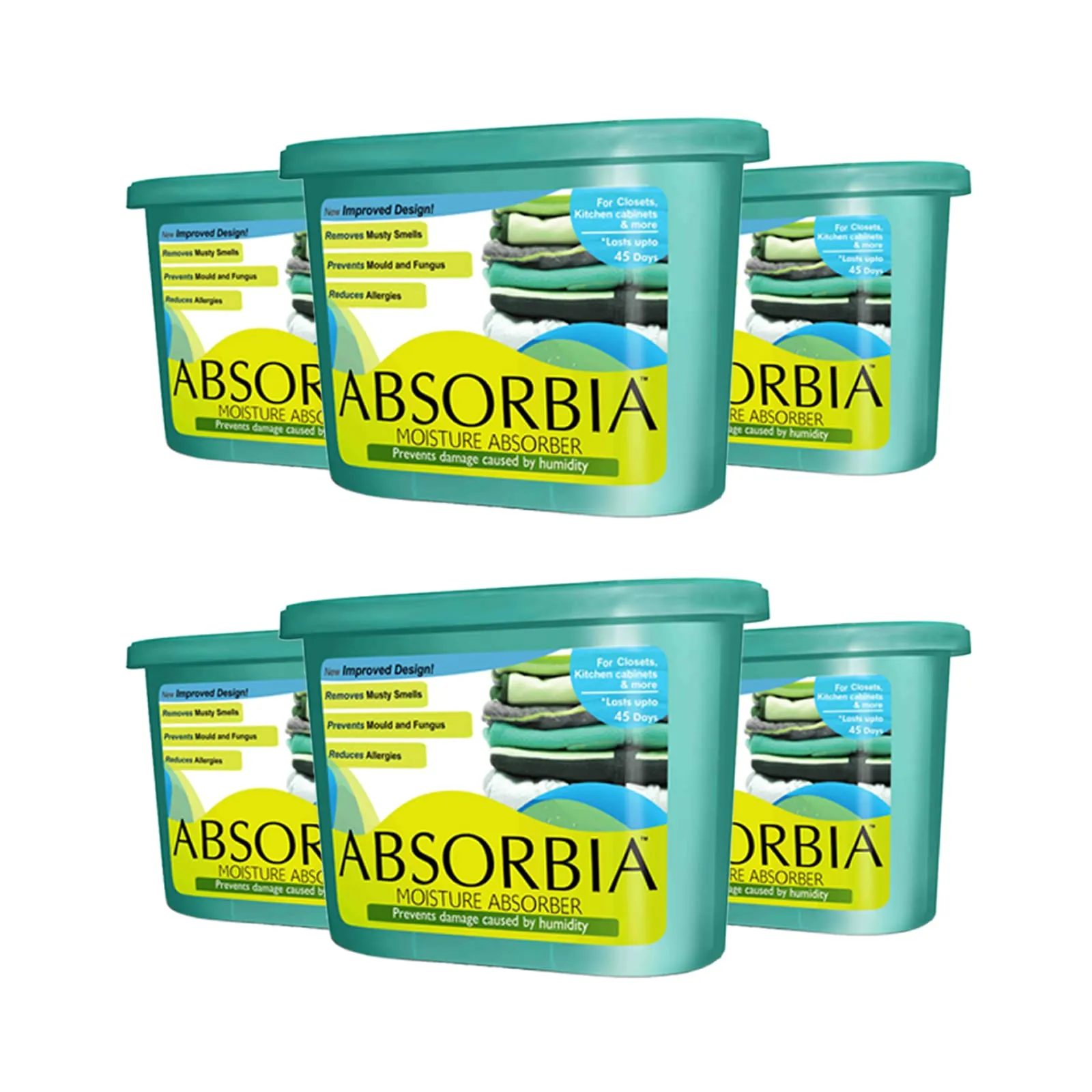 Absorbia Moisture Absorber Classic Box(300g Each)-Season Pack of 6 (Absorbs upto 600ml Each) and Room Freshener spray, Instantly Freshens the air with Japanese Cherry Blossom Fragrance…