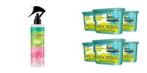 Absorbia Moisture Absorber Classic Box(300g Each)-Season Pack of 6 (Absorbs upto 600ml Each) and Room Freshener spray, Instantly Freshens the air with Japanese Cherry Blossom Fragrance…