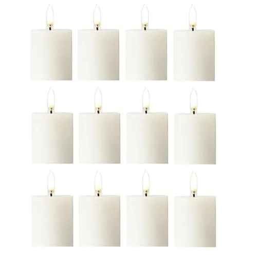 AD Art Creations 2x2 Inch Smokeless & Dripless Unscented White Round Pillar A Grade Perafin Candle 10 Hours Burning Time Decoration, Best Gift, Celebration & Everyday use Pack of 24