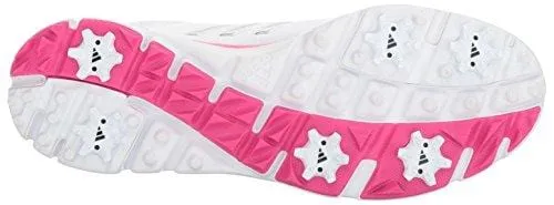adidas Women's Adistar Lite BOA Golf Shoe, White/Silver Metallic/Shock Pink S, 8.5 M US