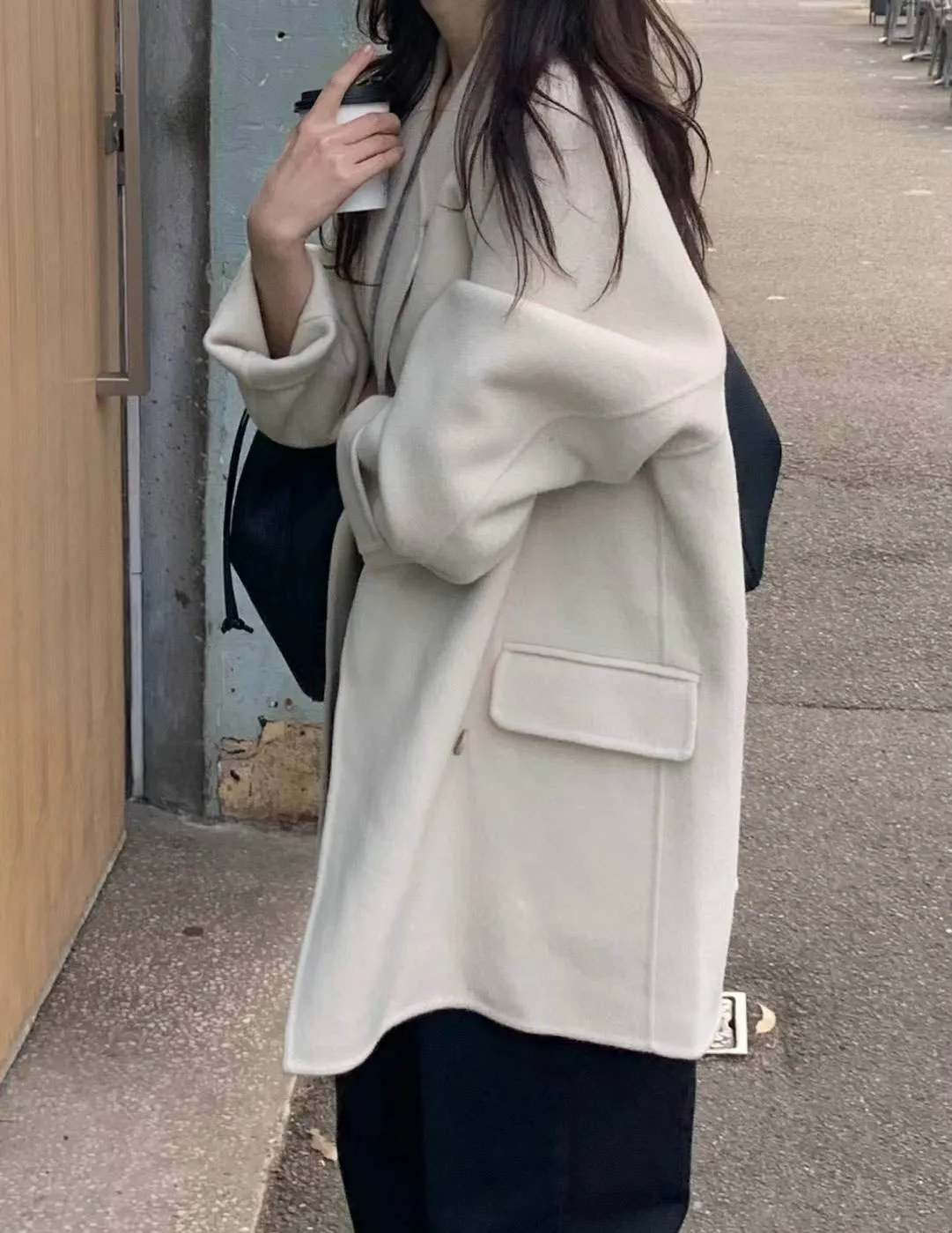 AIDA WOOL CASHMERE COAT IVORY