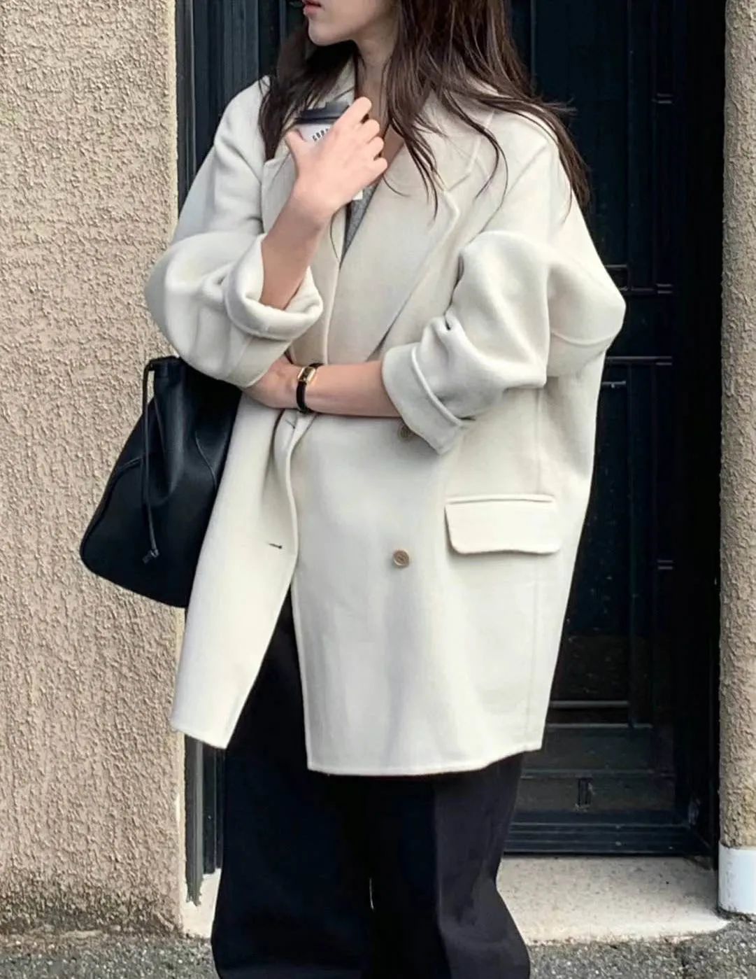 AIDA WOOL CASHMERE COAT IVORY