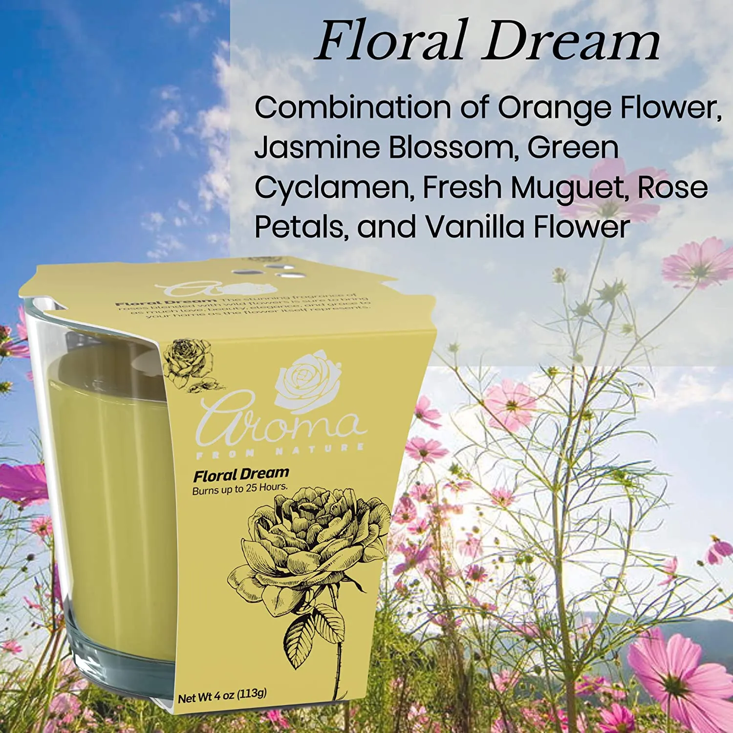 AIRECARE AROMA DOUBLE WICK CANDLE FLORAL DREAM 1CT - AADWCFD1CT