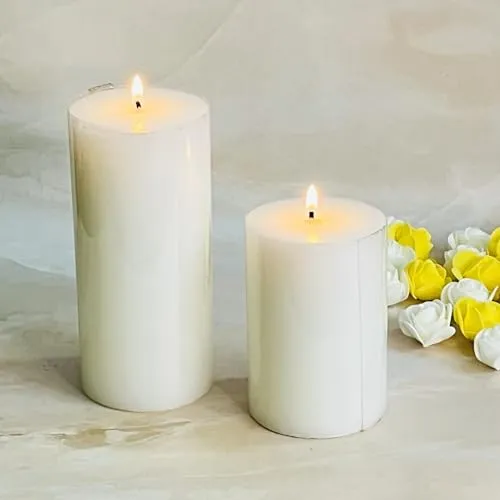 Akaar Décor Pack of 2 Scented Pillar Candles for Home Decor | Christmas Decoration||Pillar Candle|Candle Home Decor|Un-Scented Candle