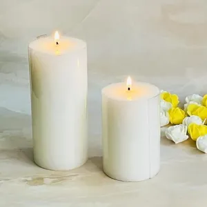 Akaar Décor Pack of 2 Scented Pillar Candles for Home Decor | Christmas Decoration||Pillar Candle|Candle Home Decor|Un-Scented Candle