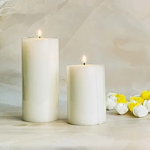 Akaar Décor Pack of 2 Scented Pillar Candles for Home Decor | Christmas Decoration||Pillar Candle|Candle Home Decor|Un-Scented Candle