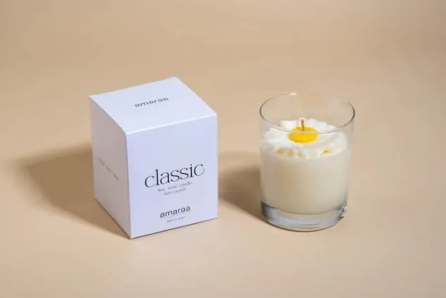 Amaraa Fragrances Daisy Delight Premium Scented CandleCandle Jar Candle || Fragrance Candle || Soy Wax Aromatherapy Candle, Aesthetic Room Decor (Musk)