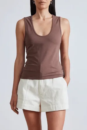 Apiece Apart Uri Low-Cut Tank - Chocolate - FINAL SALE
