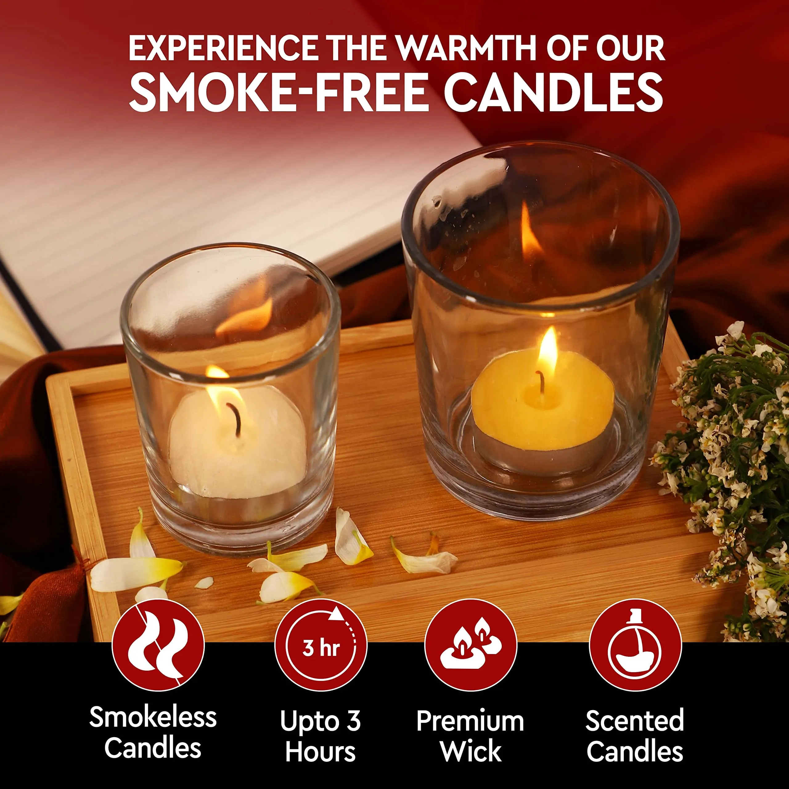 Aromahpure Scented Decorative Tealight Candles | Wax Tealight Candle | 10 gm, 200 Pcs |Assorted Smokeless Candles | 3 Hours Burning Time Guaranteed | for Home Decoration & Celebration
