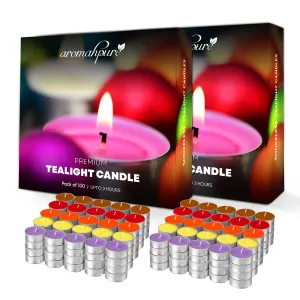 Aromahpure Scented Decorative Tealight Candles | Wax Tealight Candle | 10 gm, 200 Pcs |Assorted Smokeless Candles | 3 Hours Burning Time Guaranteed | for Home Decoration & Celebration
