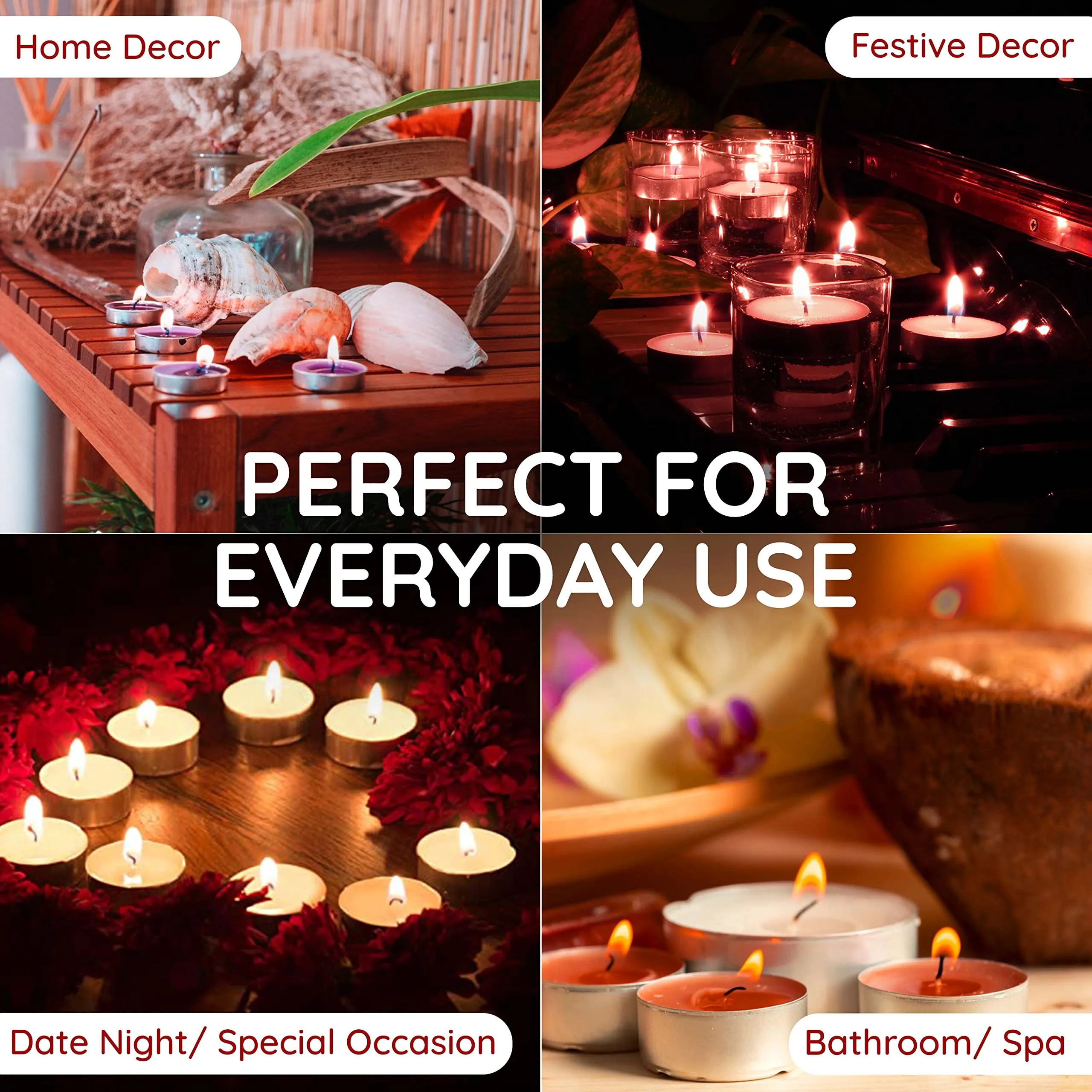 Aromahpure Scented Decorative Tealight Candles | Wax Tealight Candle | 10 gm, 200 Pcs |Assorted Smokeless Candles | 3 Hours Burning Time Guaranteed | for Home Decoration & Celebration