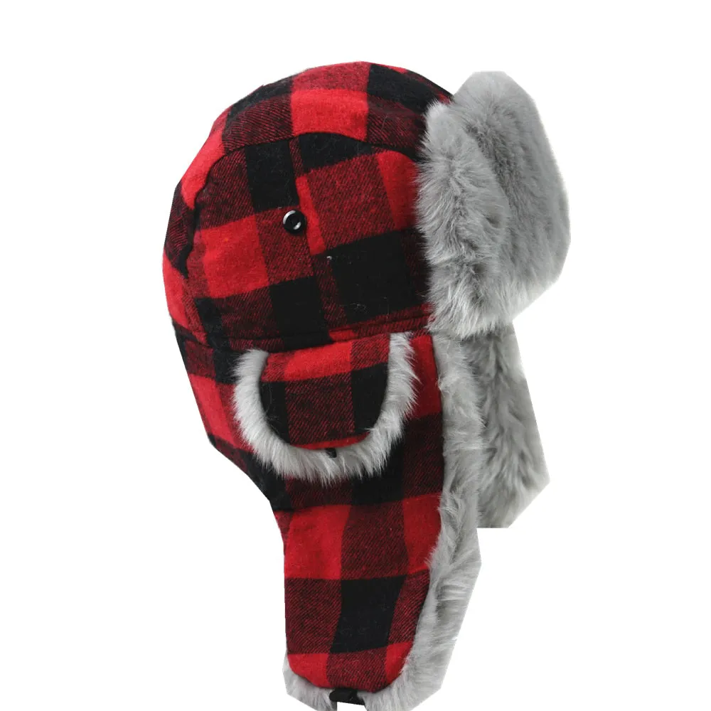 Ashore Shop Warm Lumber Style Winter Plaid with Fur Lining