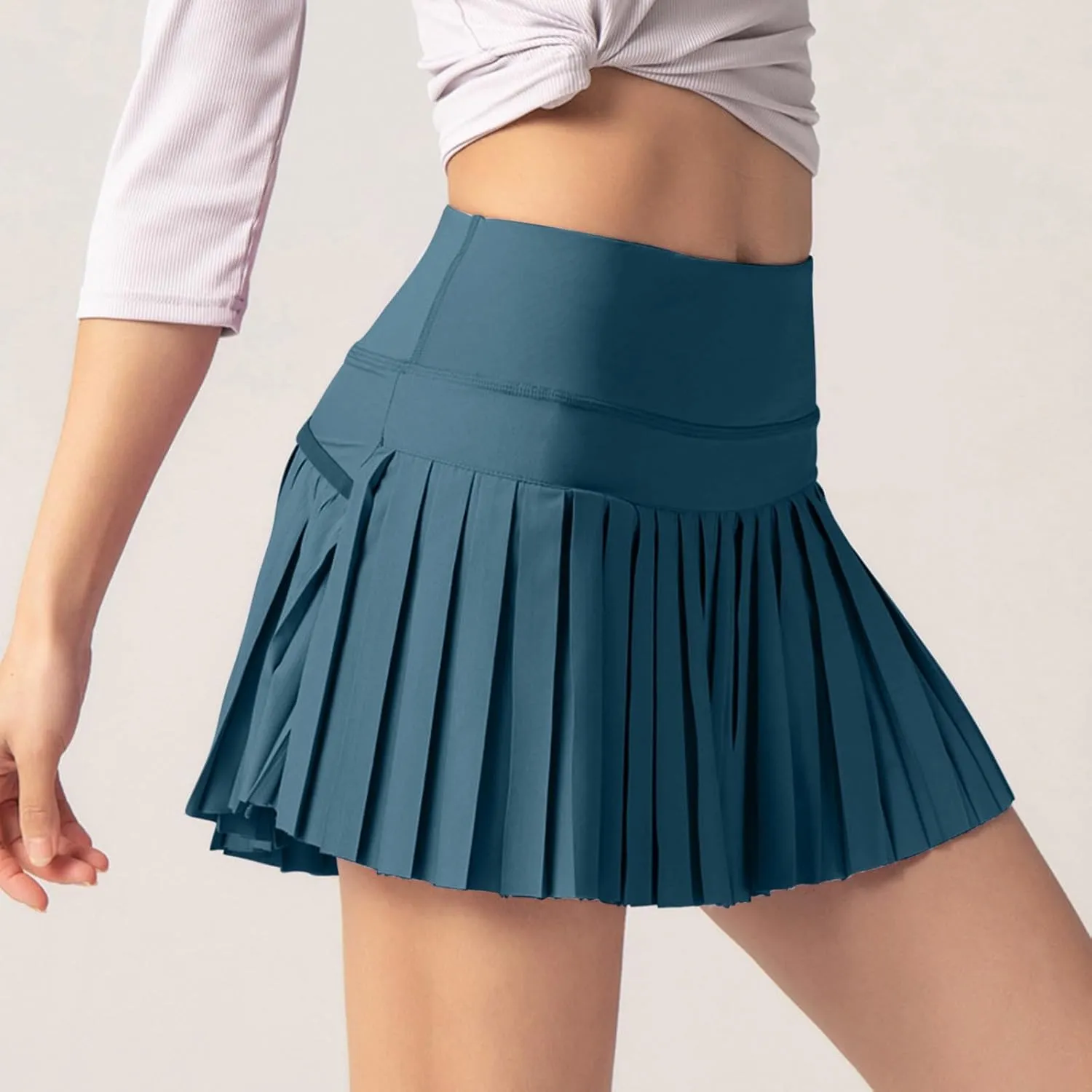 Athletic Skorts for Women Running Tennis Skirts with Shorts Trendy Casual Pleated Golf Skirt High Waist Workout Skort