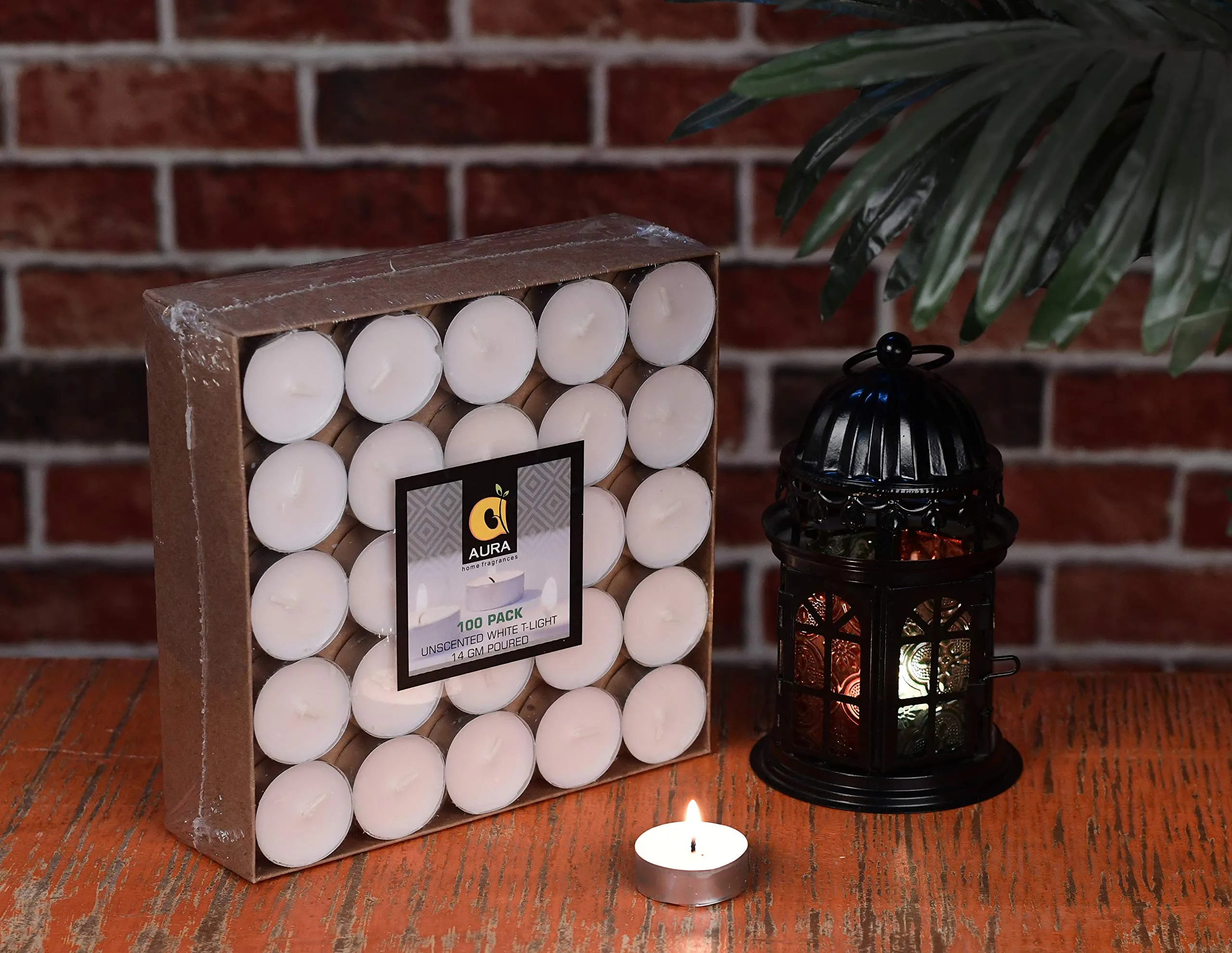AURA Unscented Soy Wax Tea Light Candles with Bees Wax Bar (Pack of 300   2 Bees Wax Pellets), White