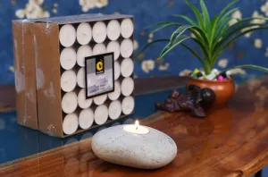 AURA Unscented Soy Wax Tea Light Candles with Bees Wax Bar (Pack of 300   2 Bees Wax Pellets), White