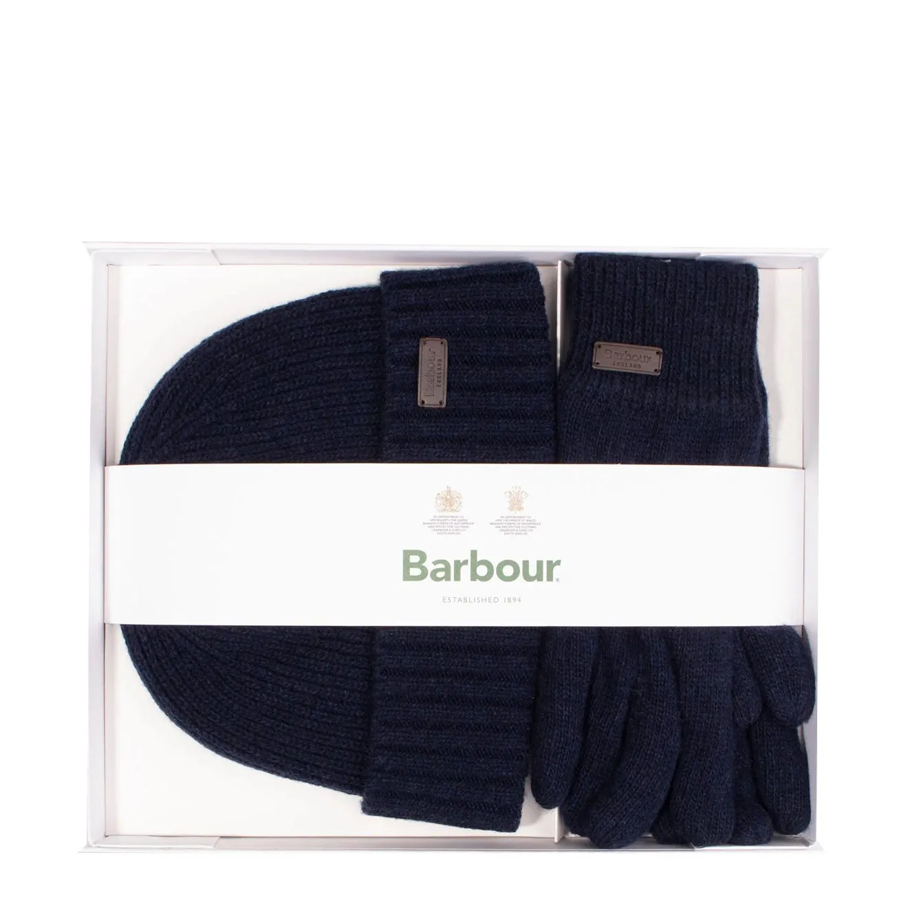 Barbour Carlton Beanie & Gloves Gift Set Navy