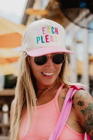 BEACH PLEASE (Multicolored) Two-Toned Vintage Hat