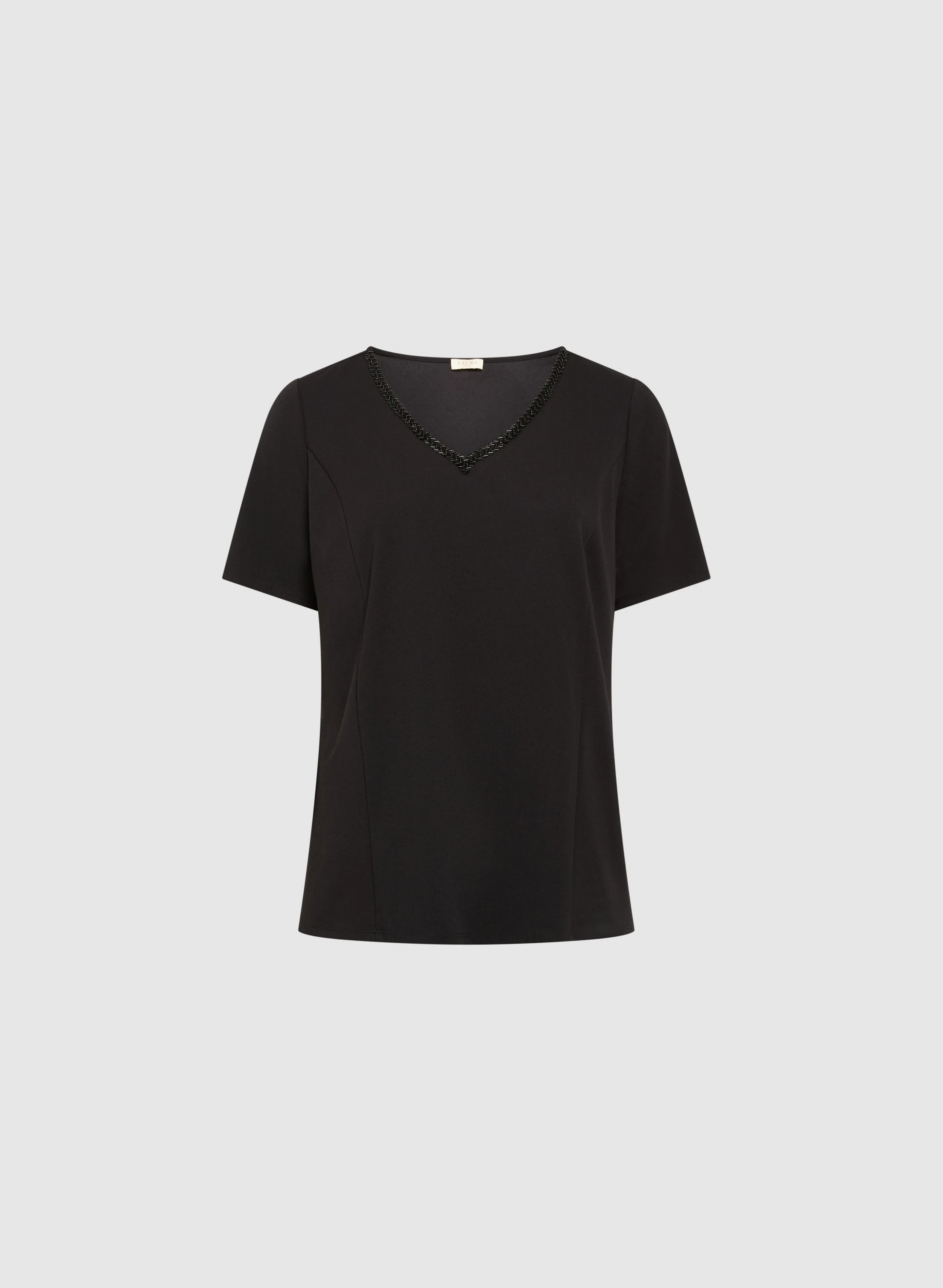 Bead Detail V-Neck Top