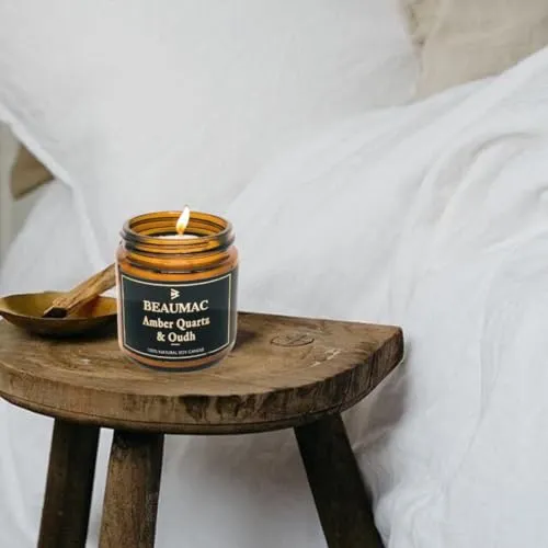 Beaumac Set of 4 Premium Scented Candles | Valentine Gift I Soy Wax Aromatherapy Candle | Premium Glass Jar | 24 Hour Long Burning | Home Decor, Luxury Gift for Decoration | Floral I