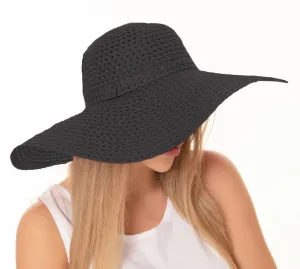 Black Straw Beach Summer Hat