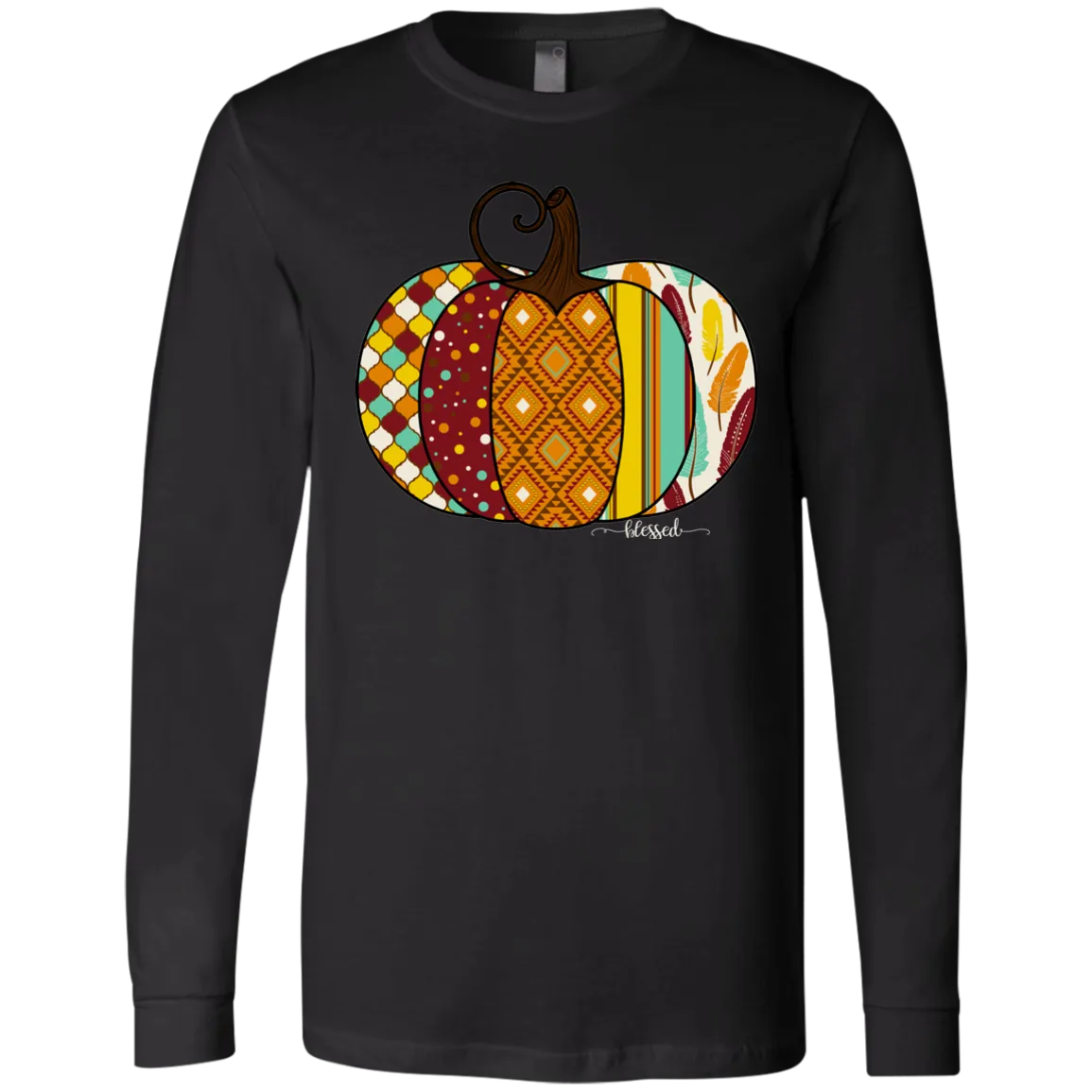 Blessed Pumpkin Long Sleeve Tee – Perfect Fall Christian Shirt