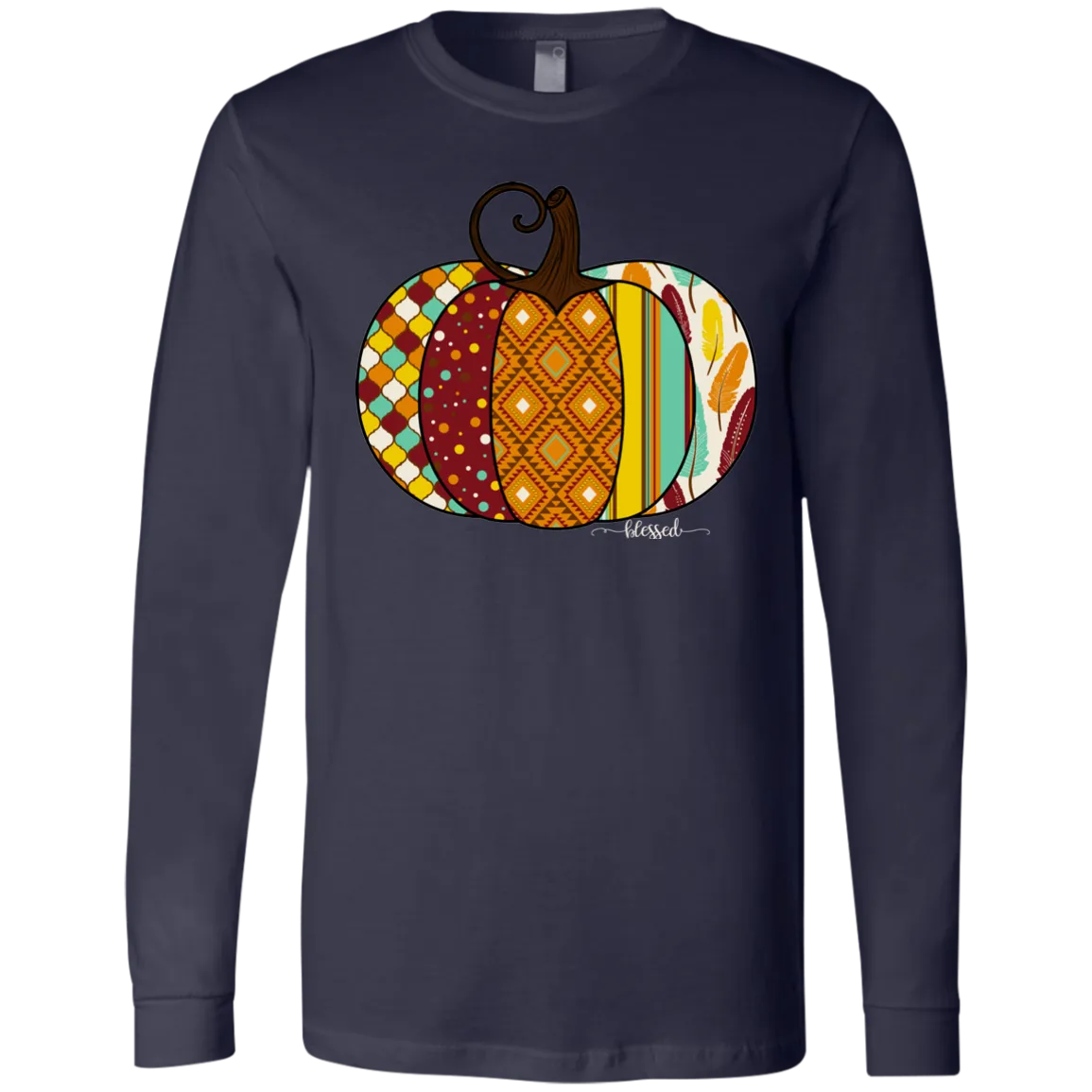 Blessed Pumpkin Long Sleeve Tee – Perfect Fall Christian Shirt
