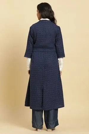 Blue Cotton Yarn Dyed Western Jacket
