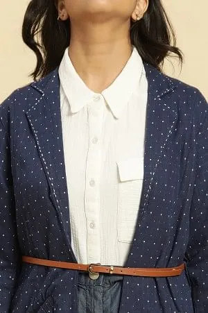 Blue Cotton Yarn Dyed Western Jacket