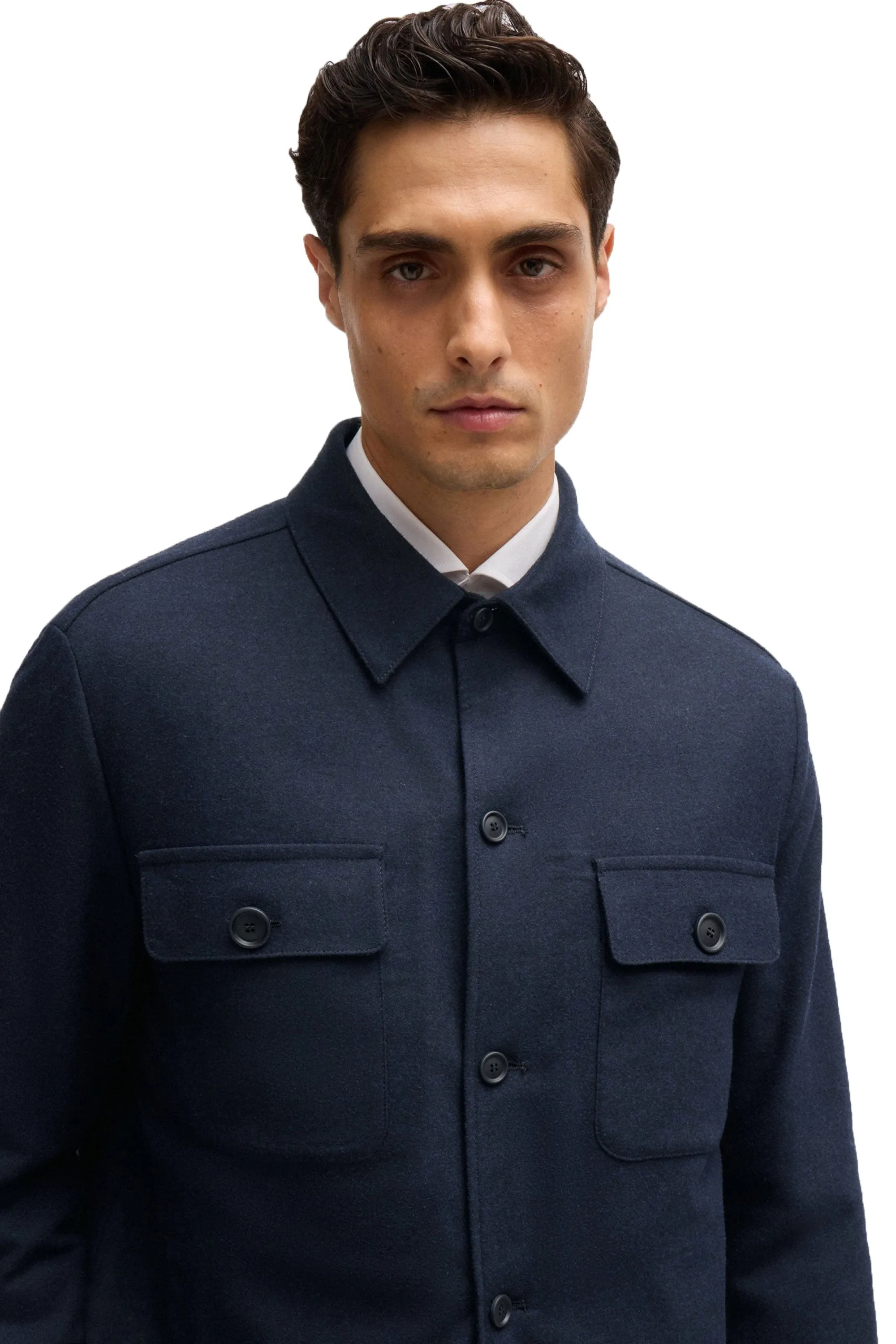 Boss P-Carper-Os-Inpad244 Padded Overshirt Dark Blue