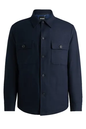 Boss P-Carper-Os-Inpad244 Padded Overshirt Dark Blue