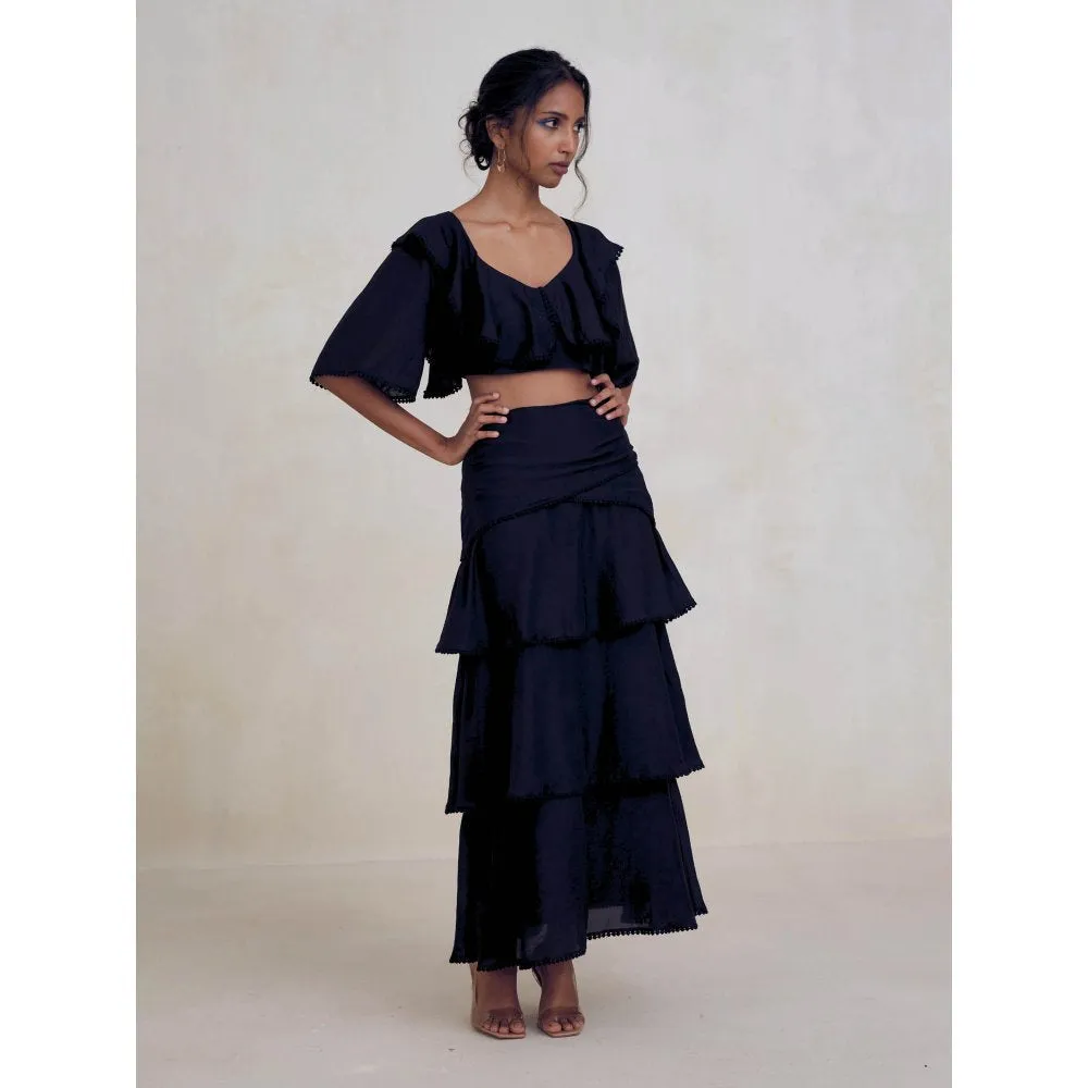 Bouji Tiered Skirt Black