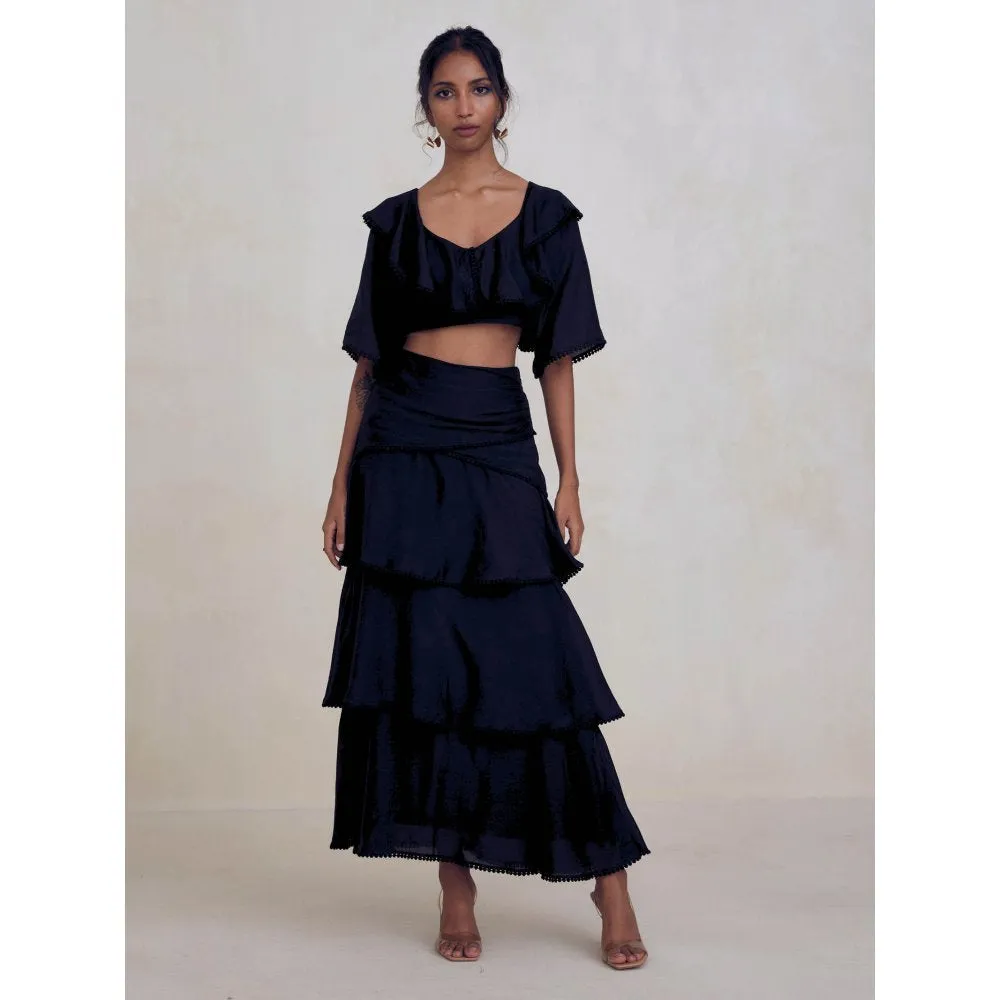 Bouji Tiered Skirt Black