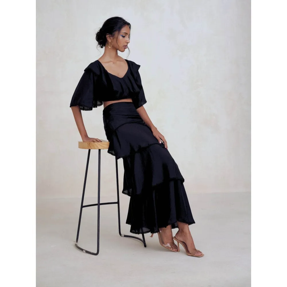 Bouji Tiered Skirt Black