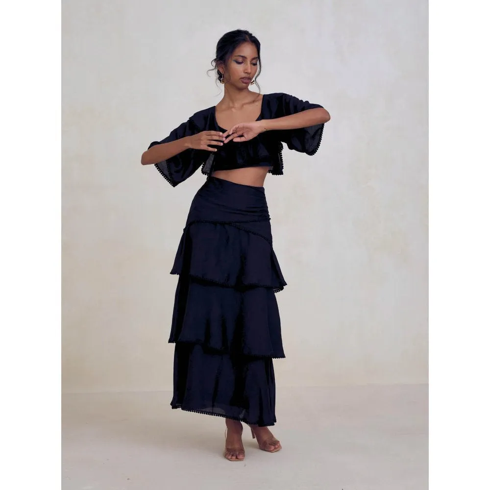 Bouji Tiered Skirt Black