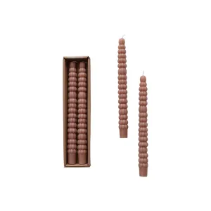 BROWN PUMPKIN SHAPED TAPER CANDLES