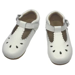 Callista Leather T-Strap Shoe White