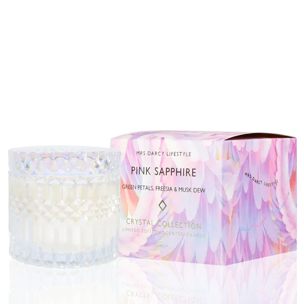 Candle Pink Sapphire | Green Petals, Freesia   Dusk Dew