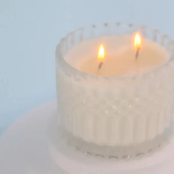 Candle Pink Sapphire | Green Petals, Freesia   Dusk Dew