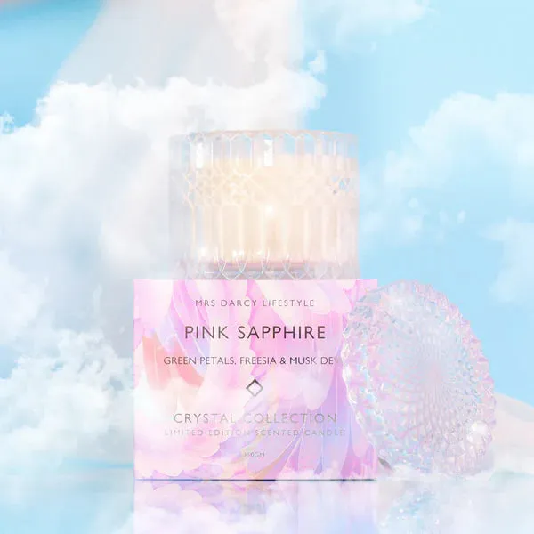 Candle Pink Sapphire | Green Petals, Freesia   Dusk Dew