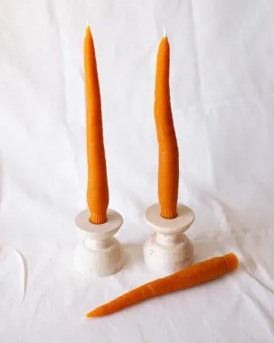 Carrot Beeswax Candle Tapers - Set of 2