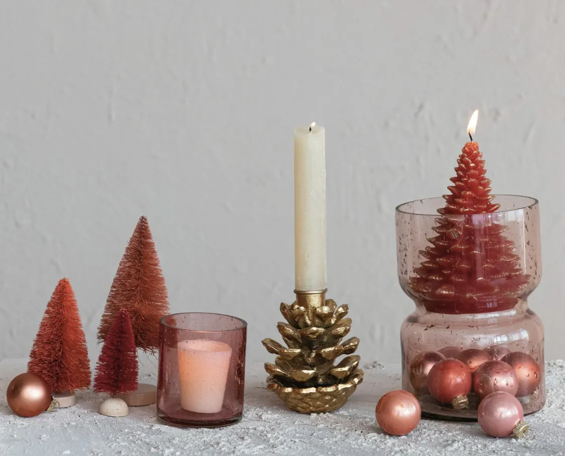 Cast Iron Pinecone Shaped Taper Holder