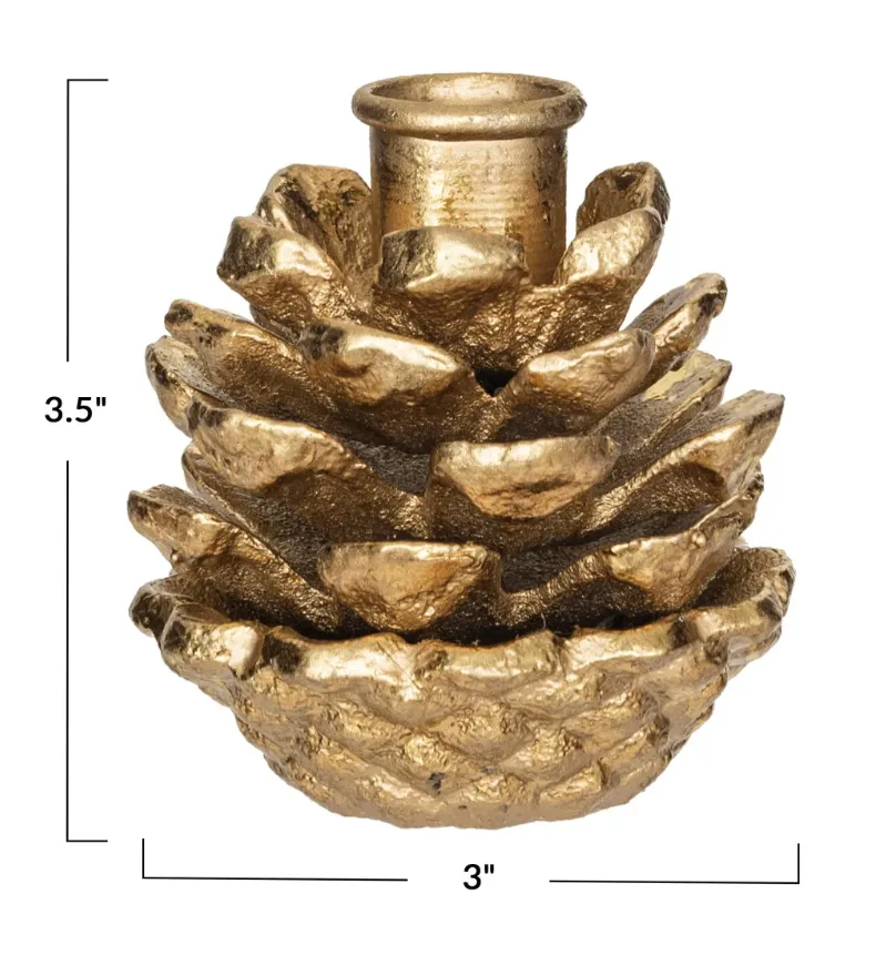 Cast Iron Pinecone Shaped Taper Holder