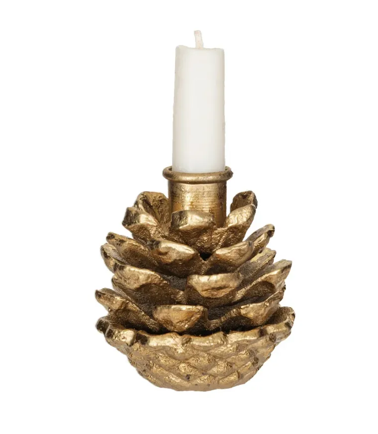 Cast Iron Pinecone Shaped Taper Holder