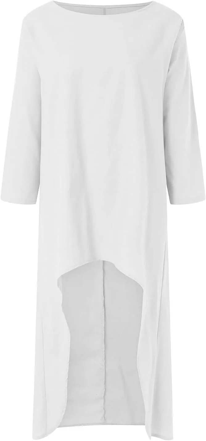 Ceboyel Summer Boho Dresses for Women 2023 Cotton Linen Dress One Shoulder Long Maxi Dresses Casual Beach Ladies Outfits