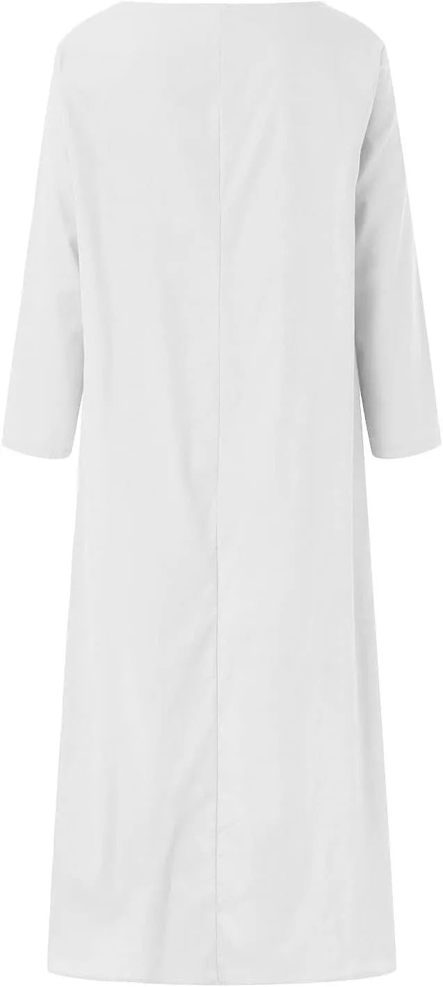 Ceboyel Summer Boho Dresses for Women 2023 Cotton Linen Dress One Shoulder Long Maxi Dresses Casual Beach Ladies Outfits